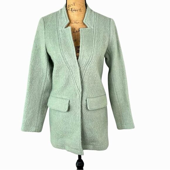 Sz S Glamorous Boucle Teddy Sage Green Peacoat $125 MSRP - Picture 3 of 12